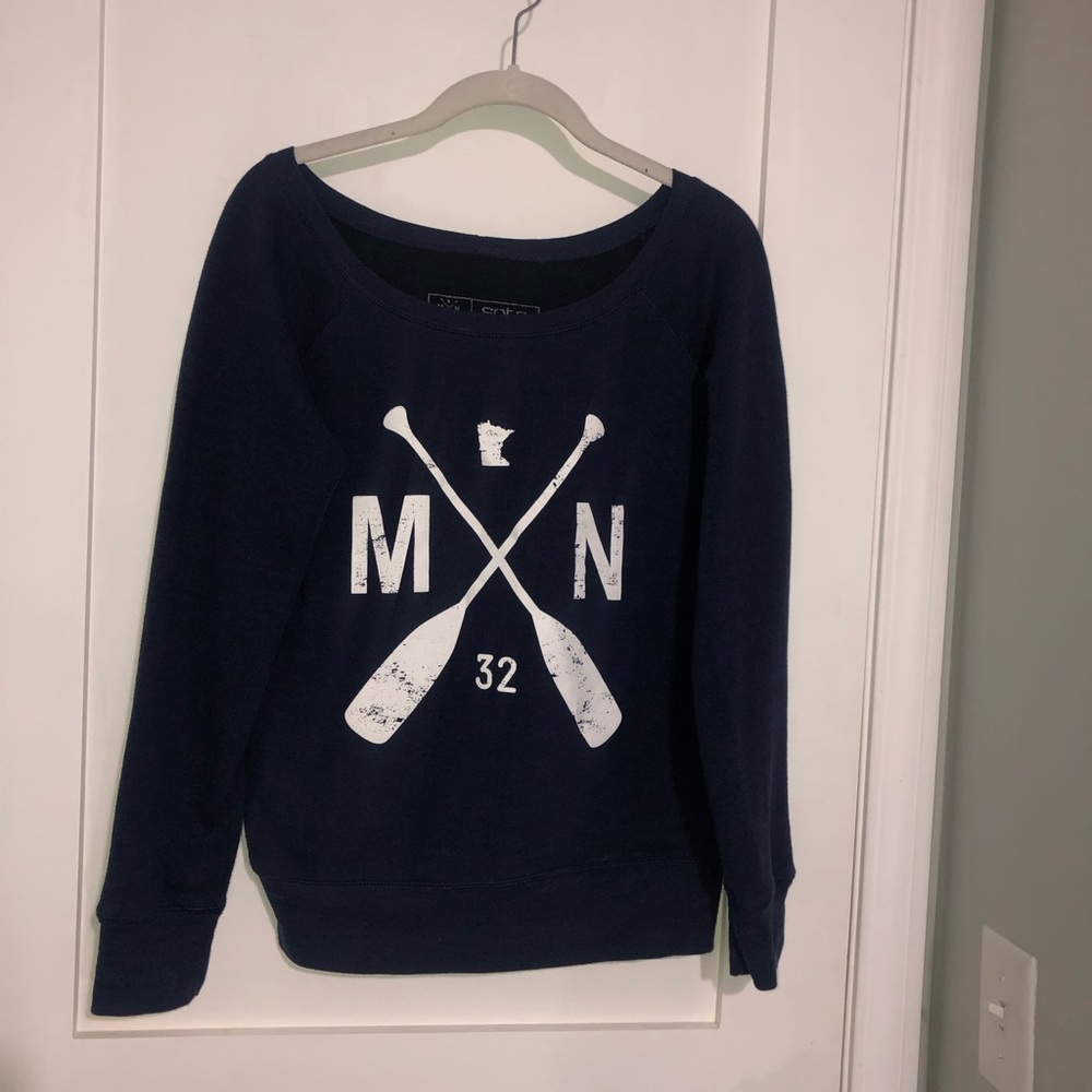 Navy Blue Graphic Sweatshirt